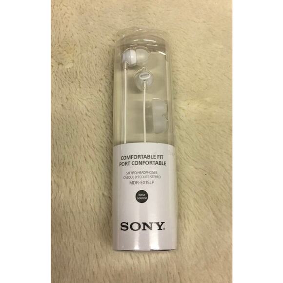 SONY HEADPHONE MDR-EX15LP WHITE - Picture 1 of 3